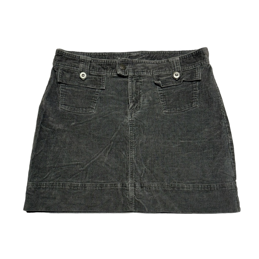 Patagonia Corduroy Mini Skirt Dark Gray Organic Cotton Pockets Size 8 Outdoors
